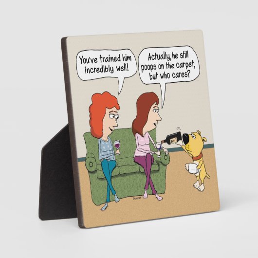 Funny Dog die Wine giet als hij niet poopt Fotoplaat (Voorkant)