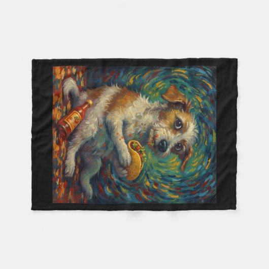 Funny Dog Eating Taco Graphic Art Design  Fleece Deken (Voorkant (Horizontaal))