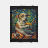 Funny Dog Eating Taco Graphic Art Design  Fleece Deken (Voorkant)