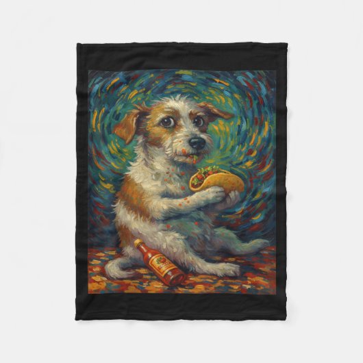 Funny Dog Eating Taco Graphic Art Design  Fleece Deken (Voorkant)