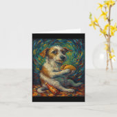Funny Dog Eating Taco Graphic Art Design Kaart (Gele Bloem)