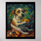 Funny Dog Eating Taco Graphic Art Design Poster (Voorkant)