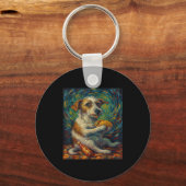 Funny Dog Eating Taco Graphic Art Design Sleutelhanger (Voorkant)