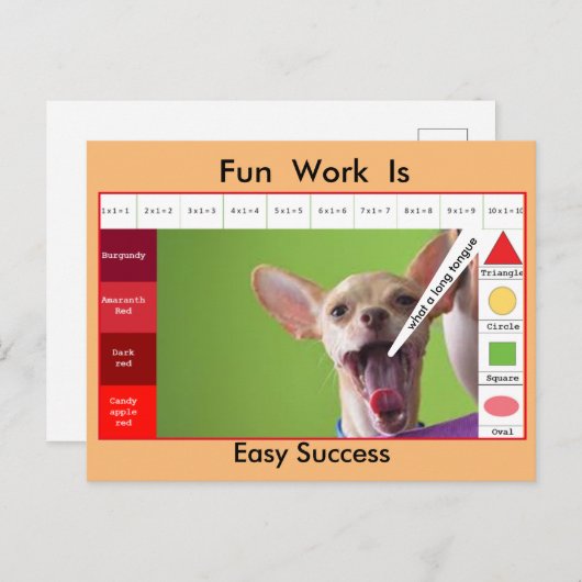 Funny dog educative game briefkaart (Voorkant / Achterkant)