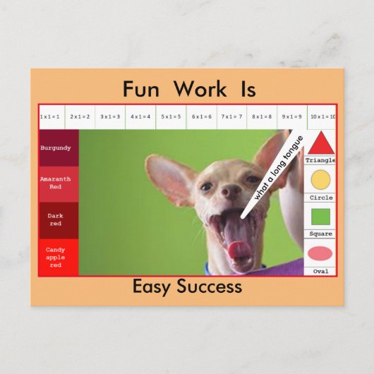 Funny dog educative game briefkaart (Voorkant)