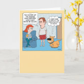 Funny Dog eet Giant Birthday Cake Birthday Kaart (Gele Bloem)