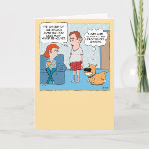 Funny Dog eet Giant Birthday Cake Birthday Kaart