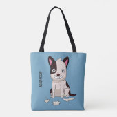 Funny dog eigen naam en kleurtassen tote bag (Achterkant)
