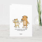 Funny Dog en Cat Balloon Tails Birthday Kaart (Achterkant)