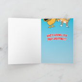 Funny Dog en Cat Balloon Tails Birthday Kaart (Binnen)