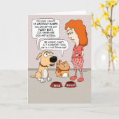 Funny Dog en Cat maakte zich zorgen over de eigena Kaart (Gele Bloem)