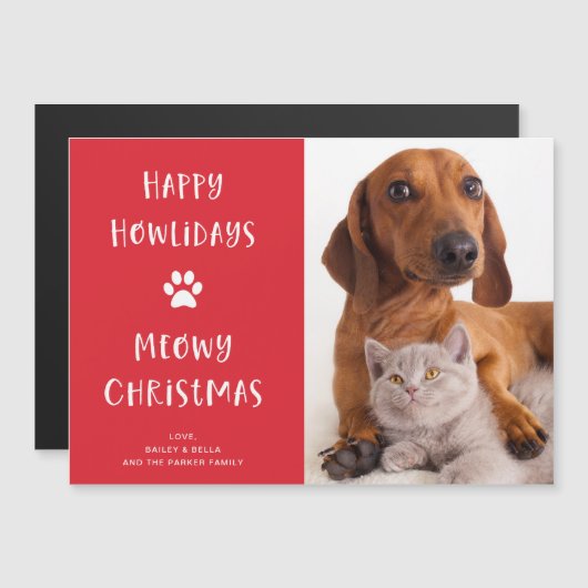 Funny Dog en Cat met foto | Kerstfeestdag (Voorkant / Achterkant)