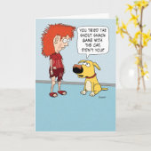 Funny Dog en Cat Snack Game Birthday Kaart (Gele Bloem)