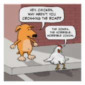 Funny Dog en Chicken Poster (Voorkant)