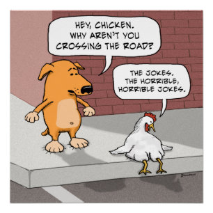 Funny Dog en Chicken Poster