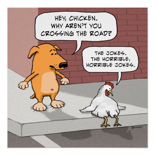 Funny Dog en Chicken Poster (Voorkant)