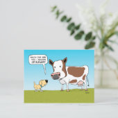 Funny Dog en Cow briefkaart (Staand voorkant)