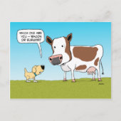 Funny Dog en Cow briefkaart (Voorkant)
