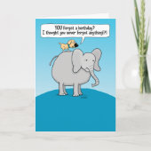 Funny Dog en Forgetful Elephant Belated Birthday Kaart (Voorkant)