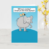 Funny Dog en Forgetful Elephant Belated Birthday Kaart (Gele Bloem)