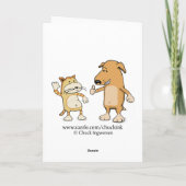 Funny Dog en Koe Kerstmis Kaart (Achterkant)