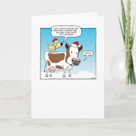 Funny Dog en Koe Kerstmis Kaart