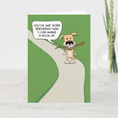 Funny Dog en Stick Birthday Kaart (Voorkant)