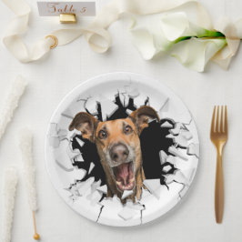 Funny dog face paper borden papieren bordje