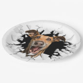 Funny dog face paper borden papieren bordje (Gekanteld)
