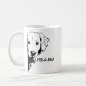 Funny Dog Face & "Peek-a-Brew" Dog Mom Humor Koffiemok (Links)