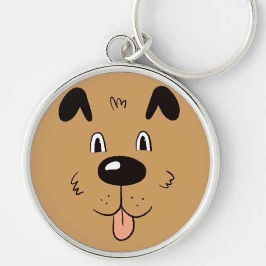 Funny Dog Face Sleutelhanger (Voorkant)