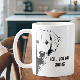 Funny Dog Face & Snacks Dog Mom Humor Koffiemok