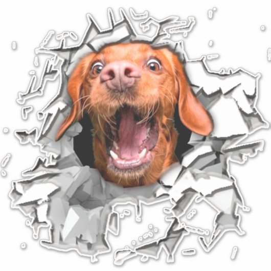 Funny dog face Sticker (Voorkant)