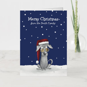 Funny Dog Familie Kerst Kaart