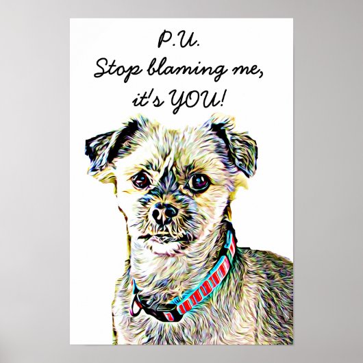 Funny Dog Farting Poster (Voorkant)