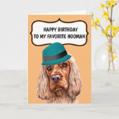 Funny dog favoriete hooman, speciale berichtverjaa kaart (Gele Bloem)