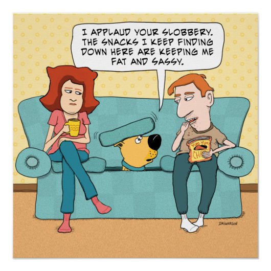 Funny Dog Finding Snacks Poster (Voorkant)