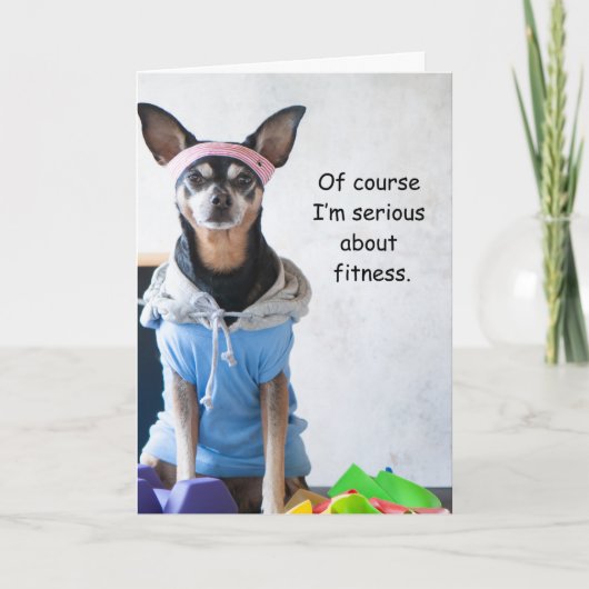 Funny Dog Fitness Pizza Kaart (Voorkant)