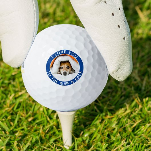 Funny Dog Foto Blue en White Golf Balls Golfballen