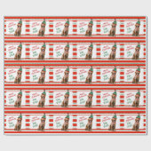 Funny Dog Foto met Elf Pet en Scarf Kerstmis Cadeaupapier (Vlak)