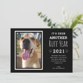 Funny Dog Foto Ruff 2021 Kerstmis Feestdagenkaart (Staand voorkant)