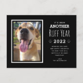 Funny Dog Foto Ruff 2022 Zwarte Kerstmis Feestdagenkaart (Voorkant)
