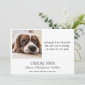 Funny Dog Foto Zwangerschap Aankondiging (Staand voorkant)