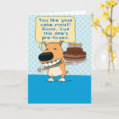 Funny Dog gaf toestemming voor de Cake Birthday Kaart (Gele Bloem)