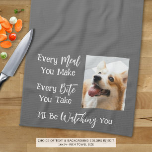 Funny Dog Gezegde Foto Aangepaste kleur Theedoek
