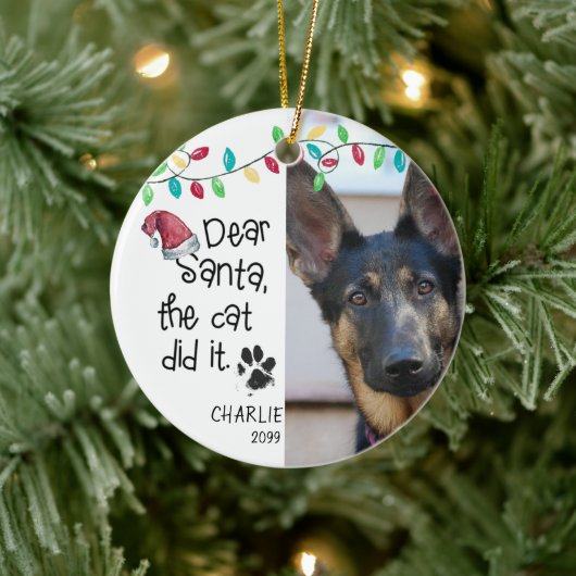 Funny Dog Gezegde Foto Keramisch Ornament (Boom)