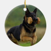 Funny Dog Gezegde Foto Keramisch Ornament (Achterkant)