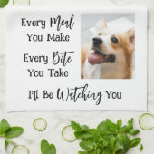 Funny Dog Gezegde Foto Theedoek (Gevouwen)