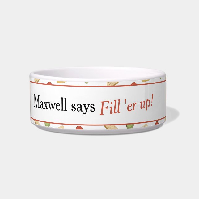 Funny Dog Gezegde Treat Pattern Voerbakje (Voorkant)