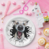 Funny dog gezicht papieren bordje (Feest)